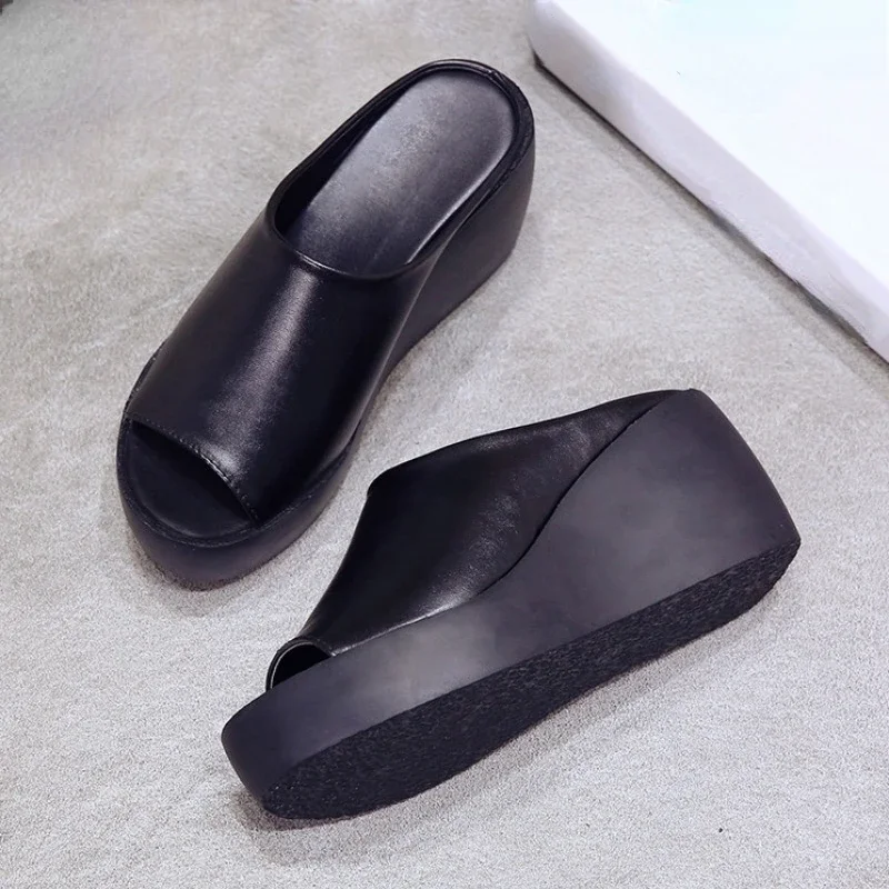 Woman Slippers Summer Platform Ladies Wedges Peep Toe Slides Female Solid Women Casual Outdoor Shoes Women\'s