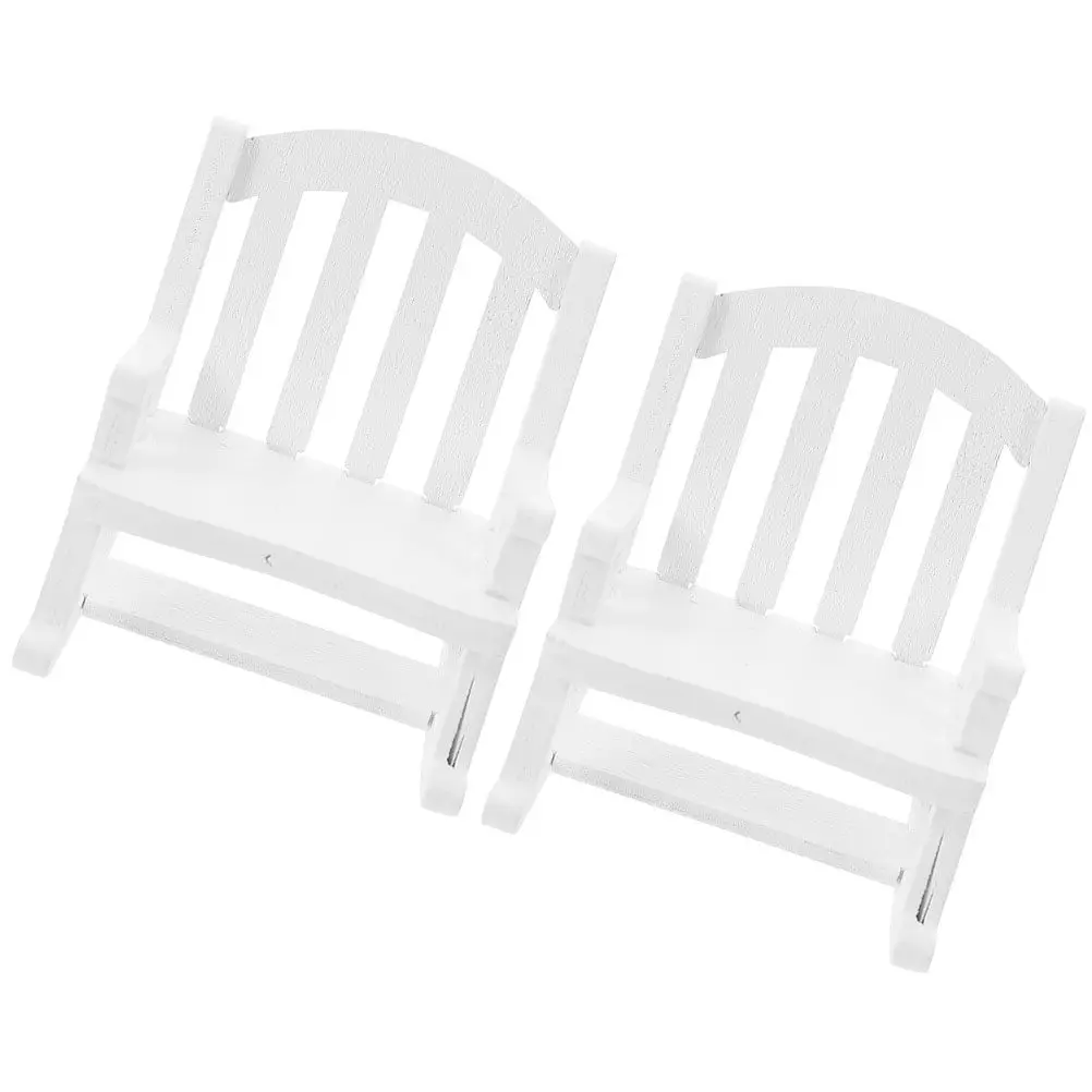 

2 шт. деревянные миниатюрные кресла-качалки для декора миниатюрного дома, мини-мебель, украшение, миниатюрное кресло-качалка для миниатюрных домиков
