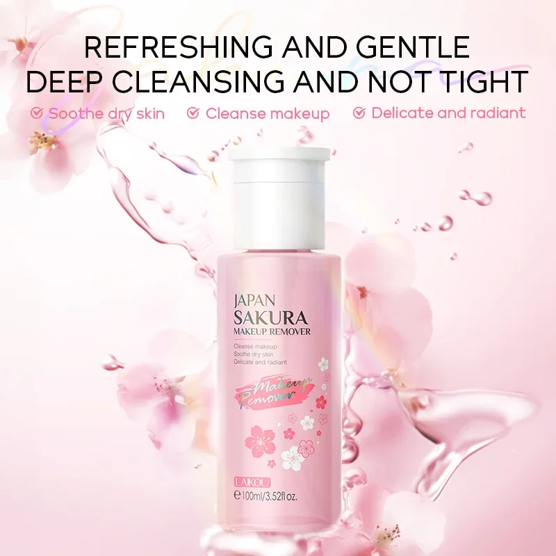 ماكياج الوجه إزالة الماء ترطيب الجلد 2 قطعة LAIKOU اليابان ساكورا لطيف 100 مللي ماكياج مستحضرات التجميل العناية بالجمال الأوساخ المذابة النظيفة