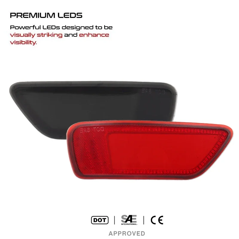 iJDM Rear Bumper Reflector Lights for Jeep Grand Cherokee WK2,Compass & for Dodge Journey Tail, Brake & Rear Fog Lamps 2011-2021