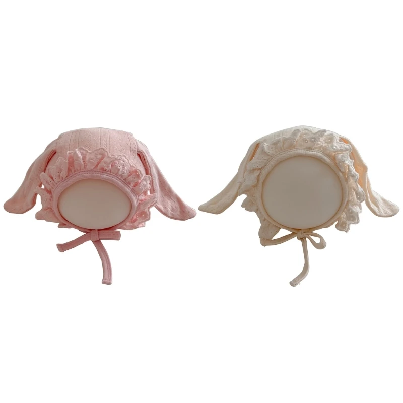 Spring Autumn Thin Baby Hat Fashion Lace Ear Protections for 0-12M Infants