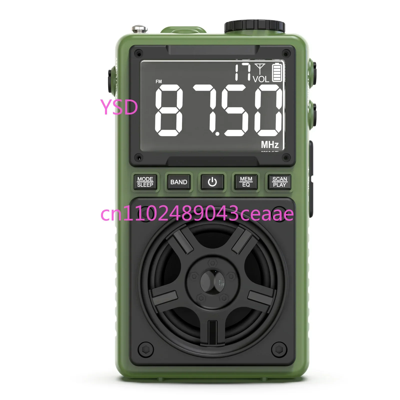 Portable Pocket Radio (AM/FM Multiband, USB Player with Digital Display, Cross-Border Universal)