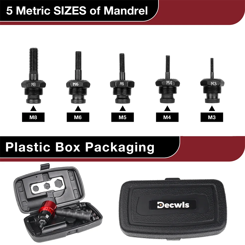 M3 M4 M5 M6 M8 Haushaltsmutter-Nietmaschine, Industriequalität DIY Plug-in-Mutter-Schnellnietwerkzeug, elektrischer Nietmutter-Pistolen-Konverter, kabellose Mutter-Nietmaschine, verwendet mit elektrischer Bohrmaschine