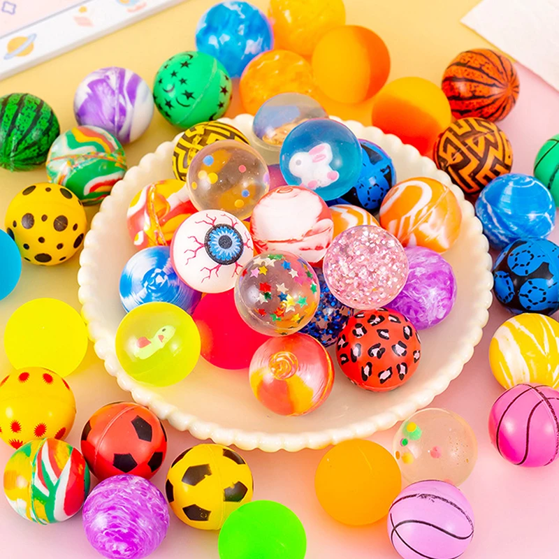 10Pcs Bouncy Ball Toys Kid Birthday Party Favors Gifts For Guests Rubber Bouncing Ball Pinata Goody Bag Fill Prizes