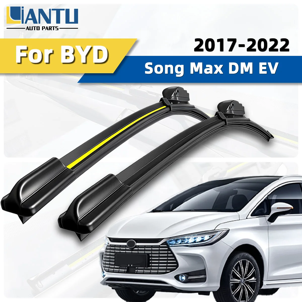 

2 шт. высококачественных резиновых щеток стеклоочистителя для BYD Song Max DM EV 2017-2022, автозапчасти