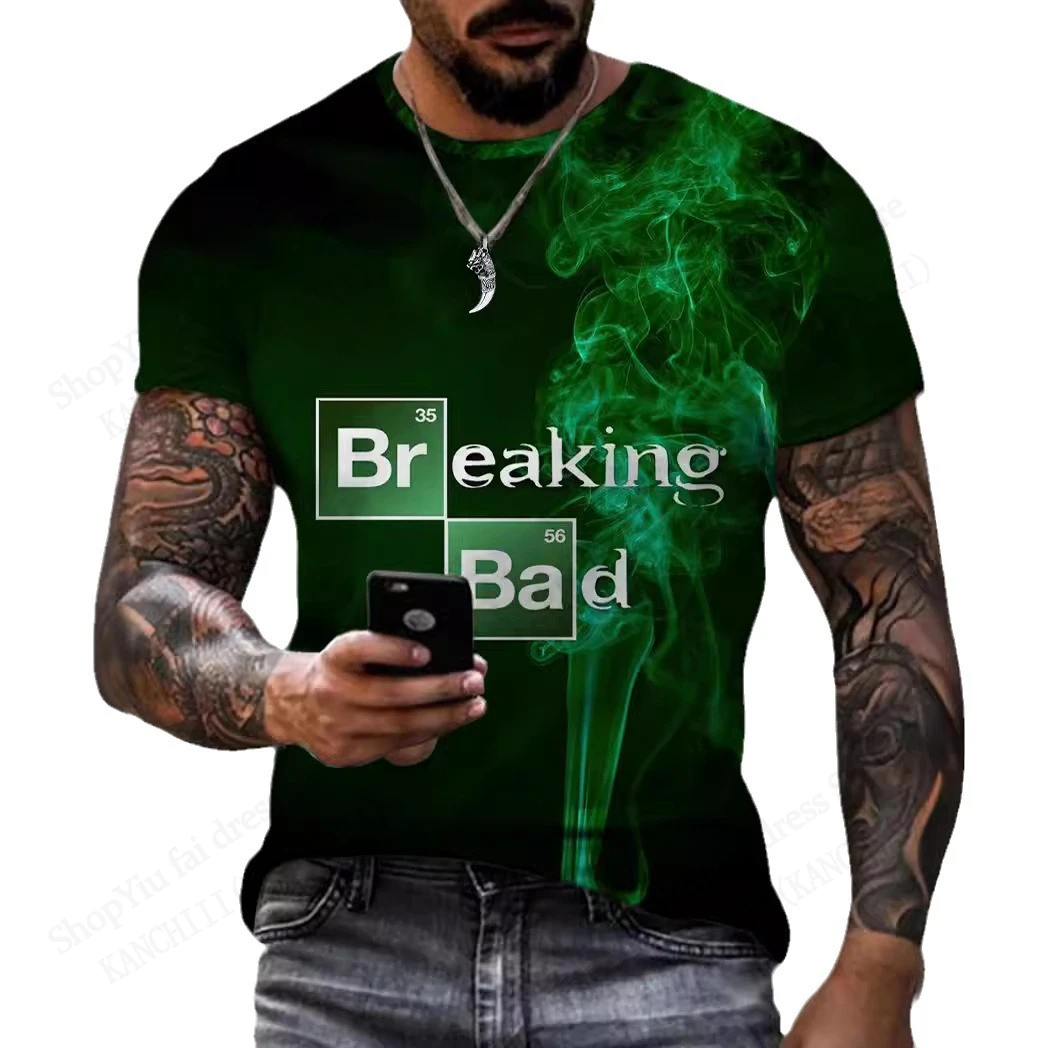 

2025 Новая футболка с 3d принтом «Во все тяжкие» для мужчин и женщин, модные летние футболки с короткими рукавами в стиле Харадзюку, повседневные топы, футболки для подростков