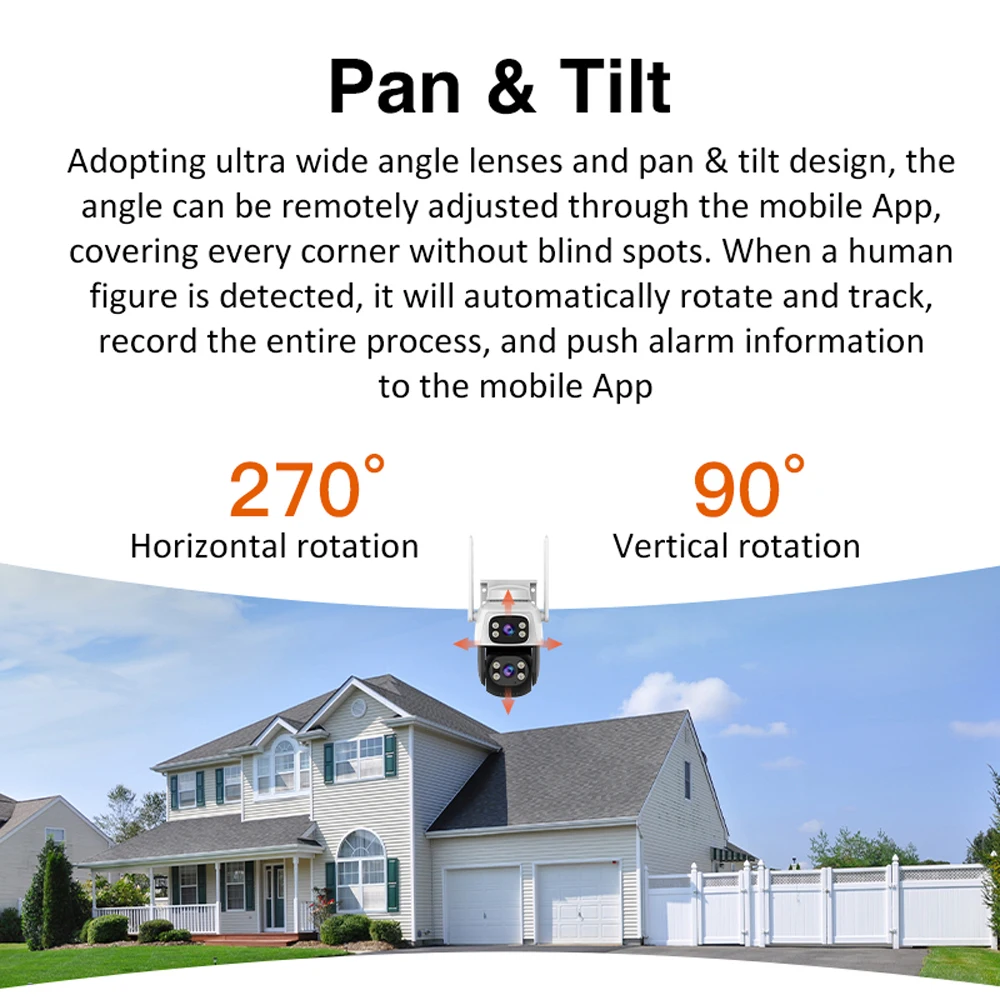 Vstarcam 5MP Dual Lens Wifi PTZ Camera Dual Screen 5X Digital Zoom Night Vision Outdoor Smart Surveillance Home Security Cameras