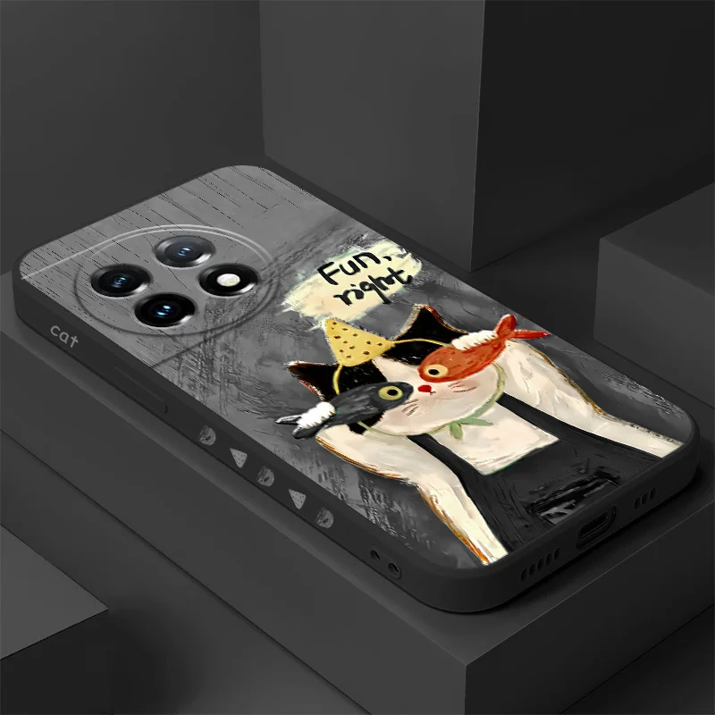 

Dried Fish Phone Case For Oneplus 13 13R 12 12R 11 11R 10 10R 10T 9R 9RT 9 8T 8 7 7T Pro 5G Liquid Silicone Cover