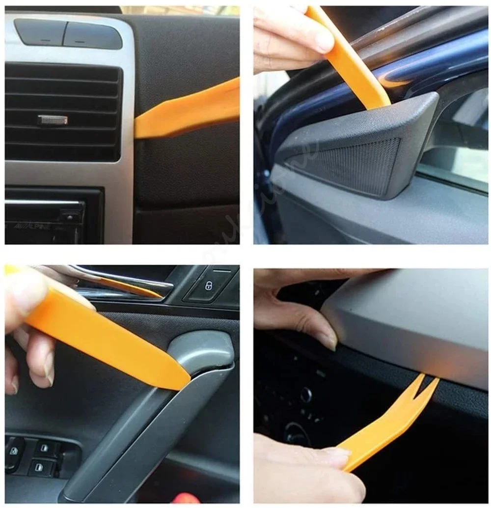 1PC Universal Portable Auto Car Radio Panel Removal Hand Tool Interior Dash Audio Install Accessories Repair Plastic Tool Yellow