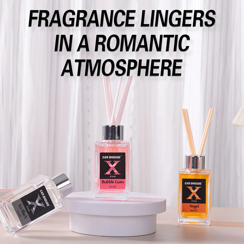 80ML Car Aromatherapy Interior Durable Freshener Perfume Essential Oil Fragrance Deodorant Rattan Car Accessories