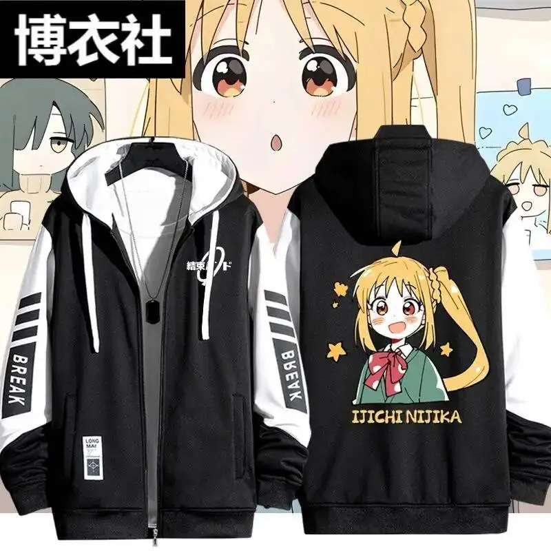 

Bocchi The Rock! Gotoh Hitori Ijichi Nijika Zipper Acg Sweatirt Themed Autumn Winter Outerwear Youth Faion Polyester Spandex