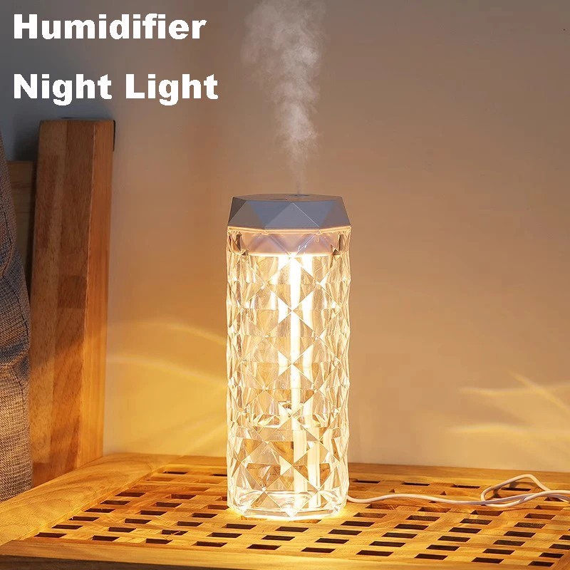 500ML Air Humidifier Home Humidifier Plant Mist Aroma Diffuser Evaporative Humidifier Bedroom Cold Fog with RGB Night Light