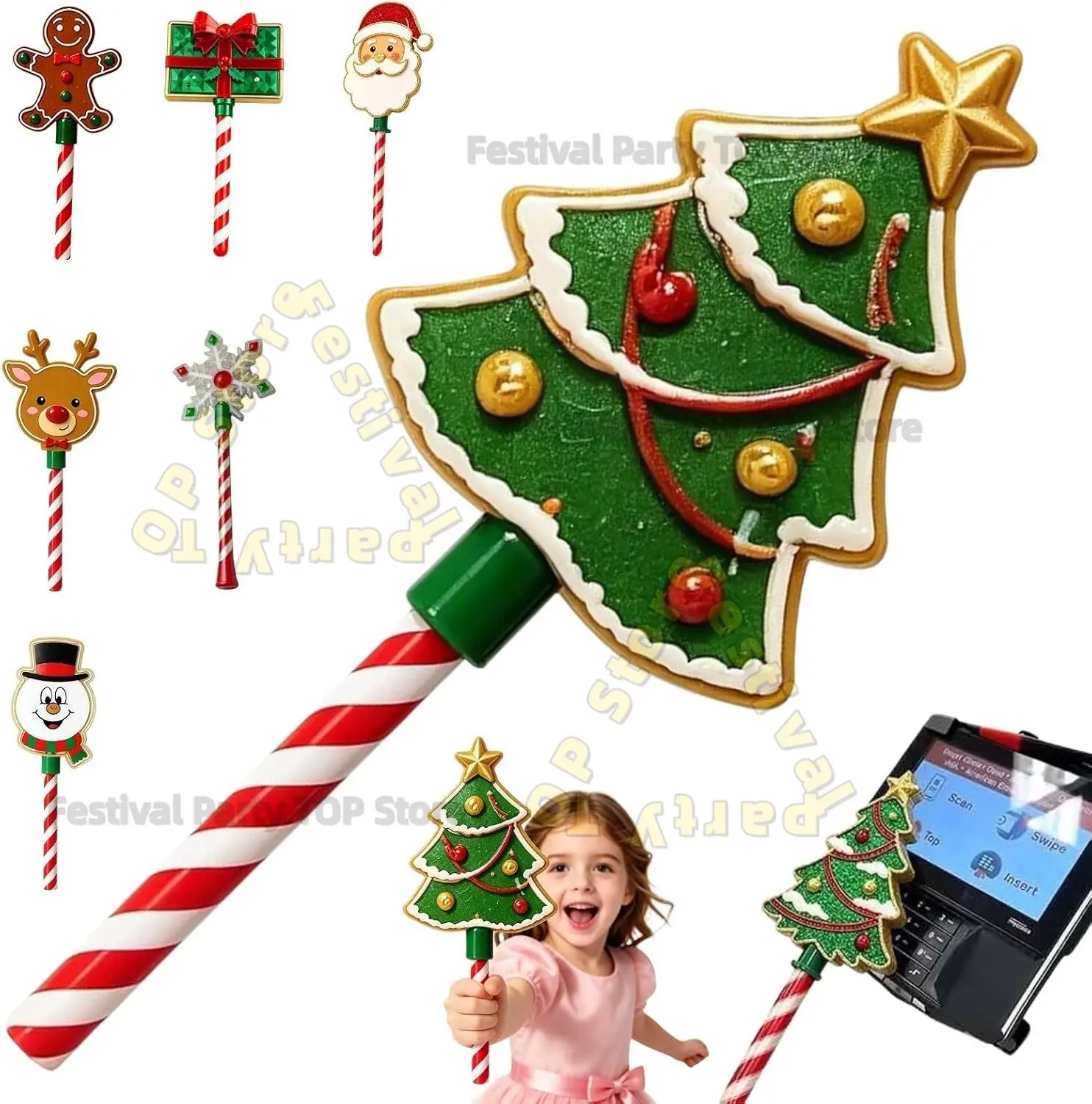 2027 New Christmas Tree Credit & Debit Card Payment Wand, Novelty Tap‑to‑Pay Wand ,Fun Santa Payment Accessory Gifts