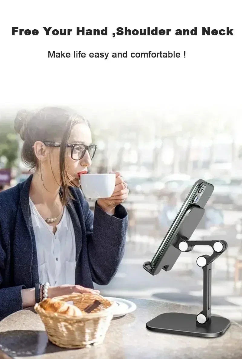 Handy Halter Stehen Faltbare Desktop Tablet Halter Für IPhone IPad Samsung Xiaomi Einstellbare Universal Handy Ständer – Detail 10