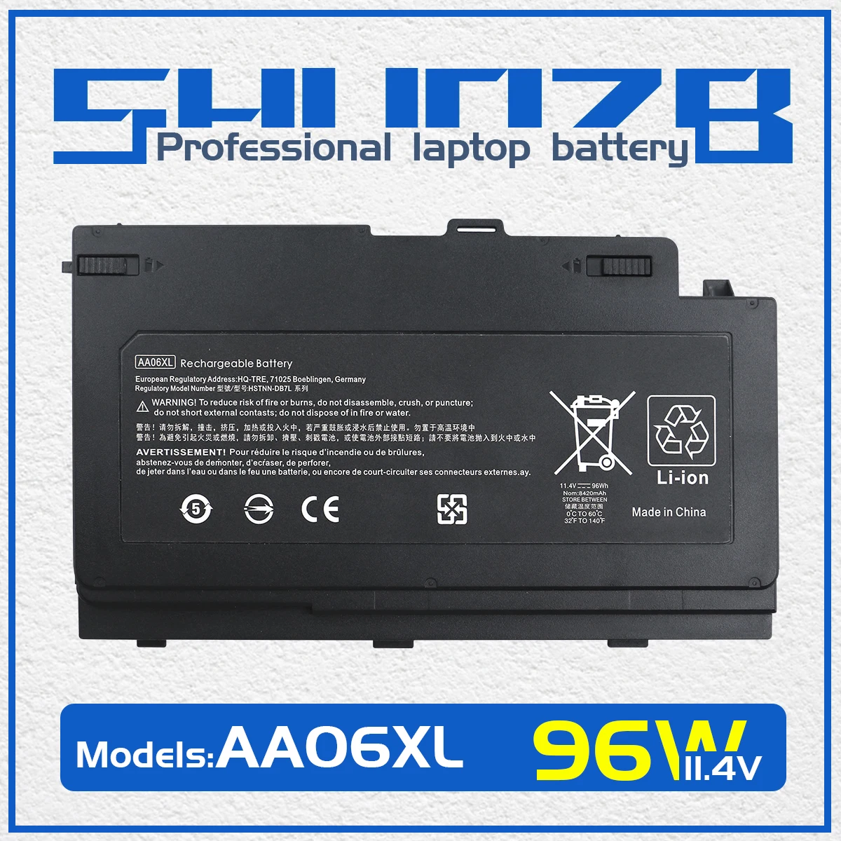 

SHUOZB AA06XL Laptop Battery For HP ZBook 17 G4 G4-1JA88AW G4-1RQ78EA G4-Y3J82AV HSTNN-DB7L C86C AA06096XL 852527-222 852711-850