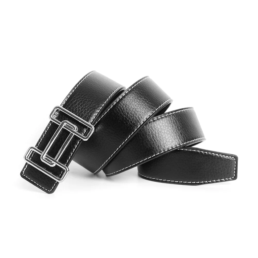 Luxus Designer Marke Pin Schnalle Gürtel Männer hochwertige Rindsleder Frauen echtes echtes Leder Kleid Riemen für Jeans Bund blau – Detail 3
