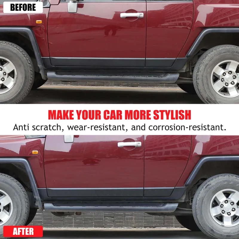 

Aluminum Alloy Black For Toyota FJ Cruiser 2007-2021 Car body anti-collision sequin sticker Car exterior protection accessories