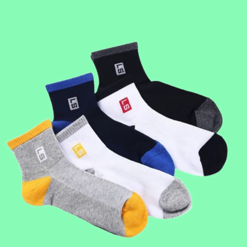 

6/12 Pairs New Men's Mid-tube Deodorant Summer Thin Sweat-absorbent Breathable Mesh Four Seasons Letter Sports Casual Socks