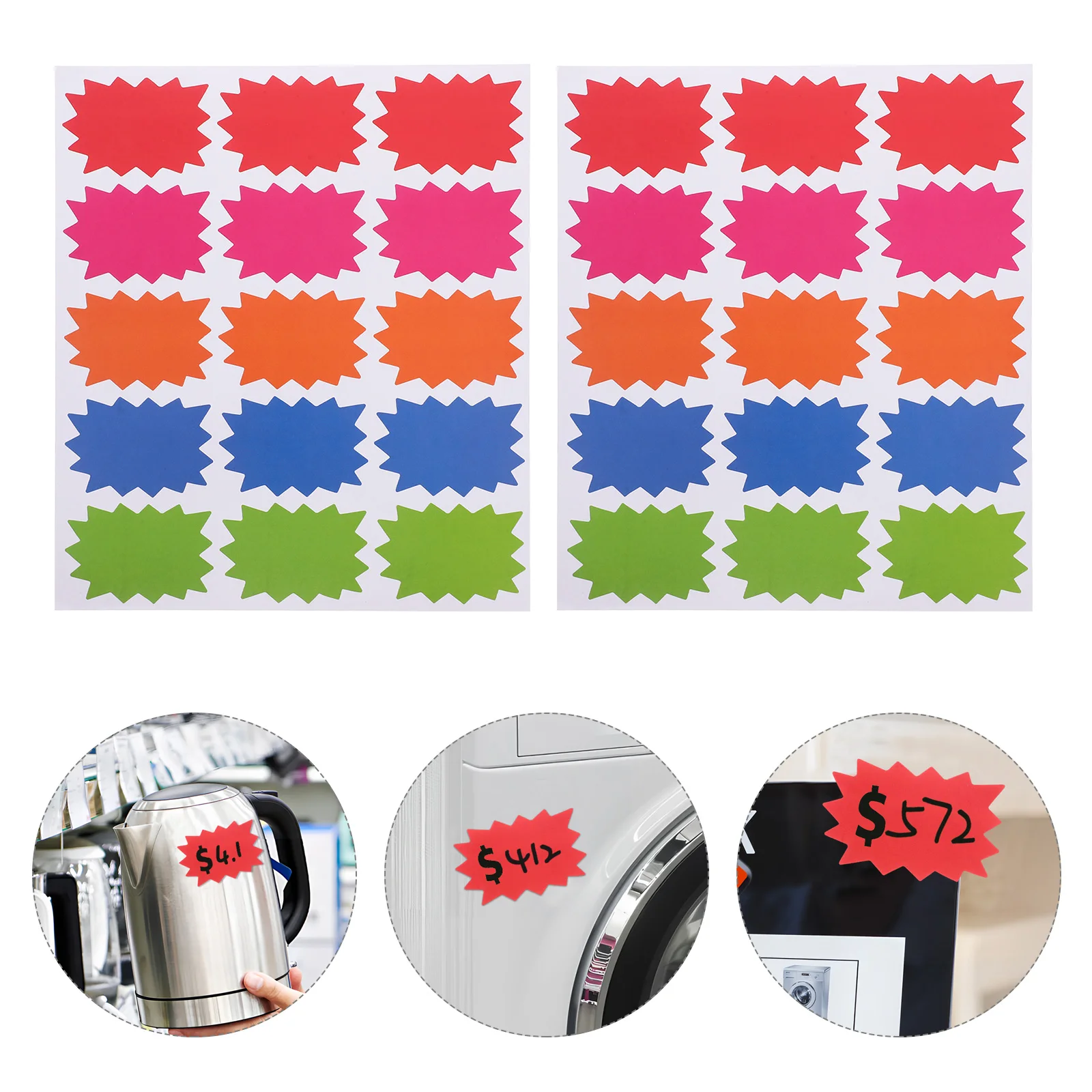 

10 Sheets Blank Garage Stickers Self Adhesive Yard Price Tags Pricing Labels For Retail Store Clothing Food Electronics