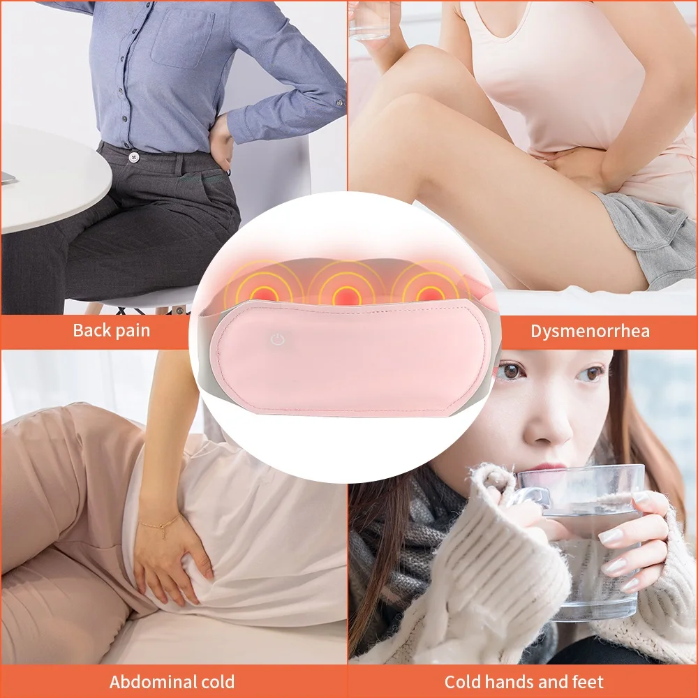 Washable Menstrual Heating Pad Electric Warm Lady Uterus Reduce Menstrual Stomachache Waist Pain Hot Compress 6 Modes Massager