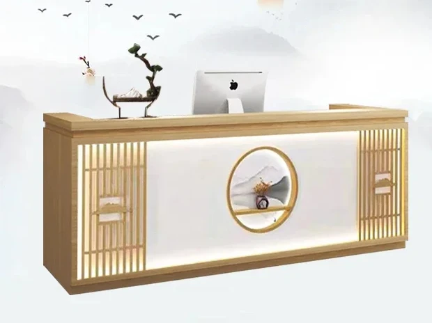 New Chinese Foot Bath Pavilion of Regimen Cashier Front Desk Clothing Store Bar Bed & Breakfast Ear Cleaning Reception Table