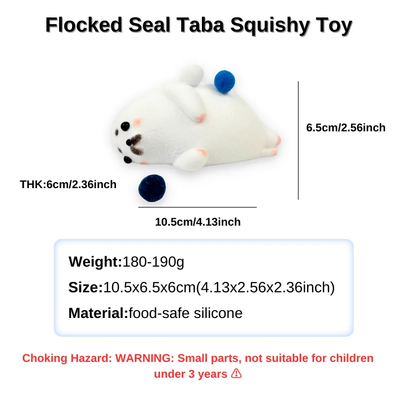 식품 등급 실리콘 플록 처리된 수제 타바 스퀴시 장난감