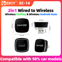 EKIY 2in1 Wireless CarPlay Dongle Wireless Android Auto Adapter AI Smart Box Car Intelligent Systems For Car With Wired CarPlay
