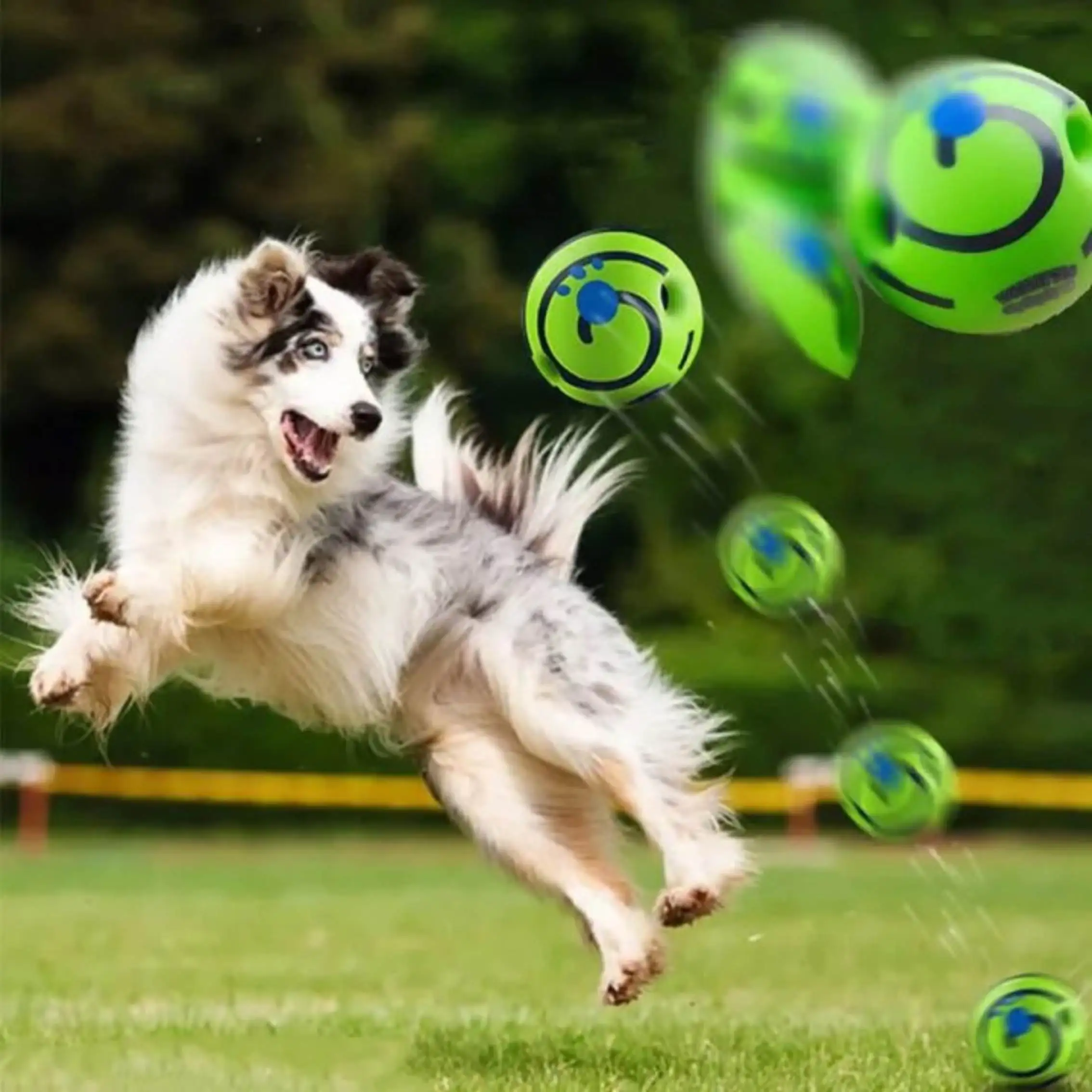 Pet Dog Toy Ball Wobble Wag Giggle Sound-Emitting Glow Ball Interactive Dog Toy Funny Indoor or Outdoor Play Agility Training