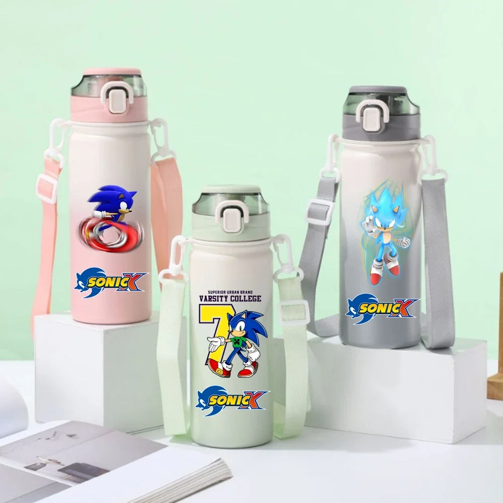 

320ML/420ML Cartoon Sonic The Hedgehog Vacuum Insulated Bottle 304 Stainless Steel Water Cup Office Drinking Water Bottle