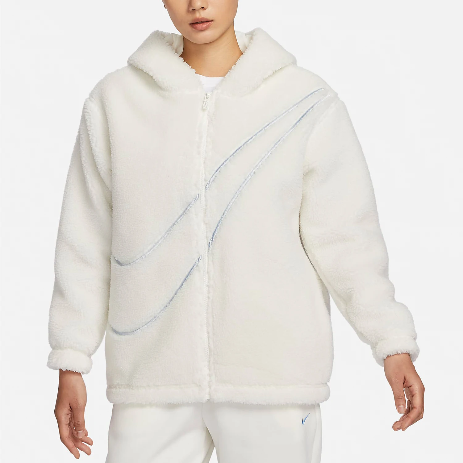 Nike Official Genuine 2024 New Women's Sportswear Casual Warm Hooded Jacket FZ6536-133