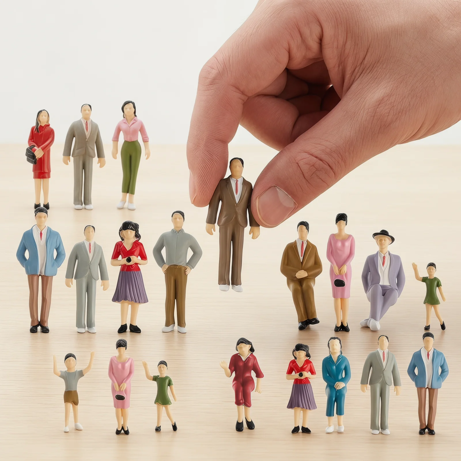 14pcs Miniature People 1:25 Scale Tiny People Model Trains Architectural Mini People Figures Sitting and Standing G sacle Figure