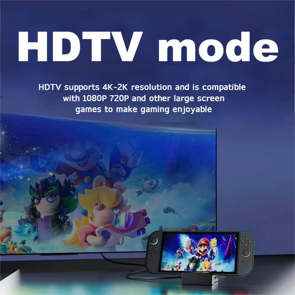 قاعدة توصيل 2/1 من سويتش لنينتندو سويتش محطة إرساء نينتندو سويتش المحمولة للتلفزيون مع منافذ شحن 4K HDMI/USB 3.0/ USB-C