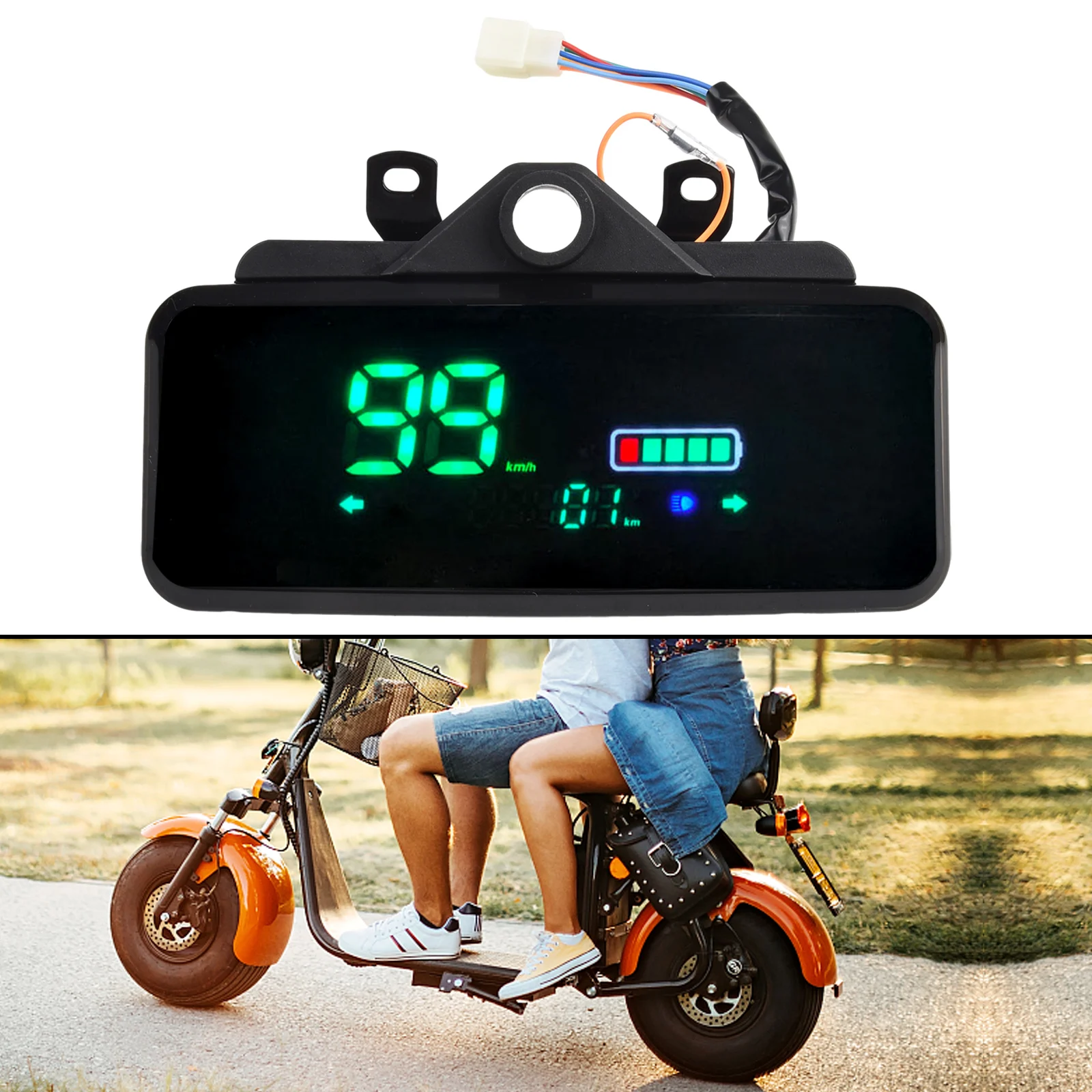 48V-72V LCD Speedometer Display For Electric Bikes Scooters 6-PIN Interface With Turn Signals Headlight Control E-Bike Part