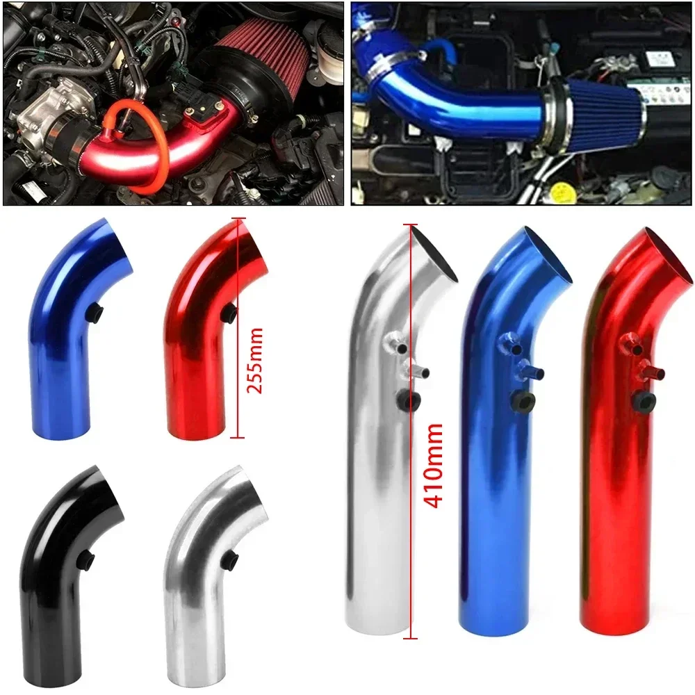 

1 Set 55mm 410mm Length 3Inch 76mm Car Air Intake Pipe Universal Aluminum Cold Air Intake Pipes System Duct Tube Kit Air Filter