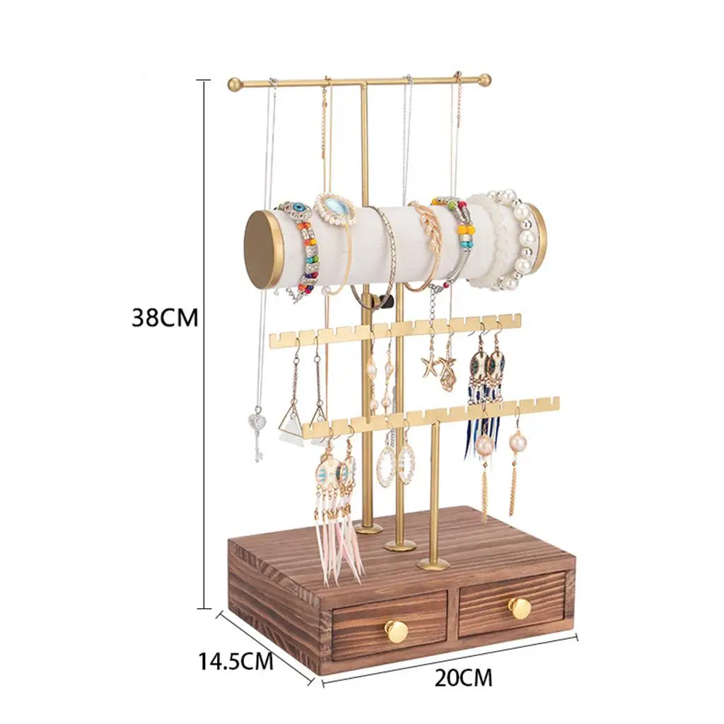 Jewelry Holder 3-layer Metal Earring Display Stand Free Standing Supplies