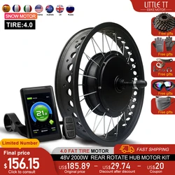 48V 2000W Electric Fat Bike Kit 20 24 26inch 4.0Tyre Brushless Non-gear Rear Hub Motor Wheel  Dropout 190mm For Snow eBike kit