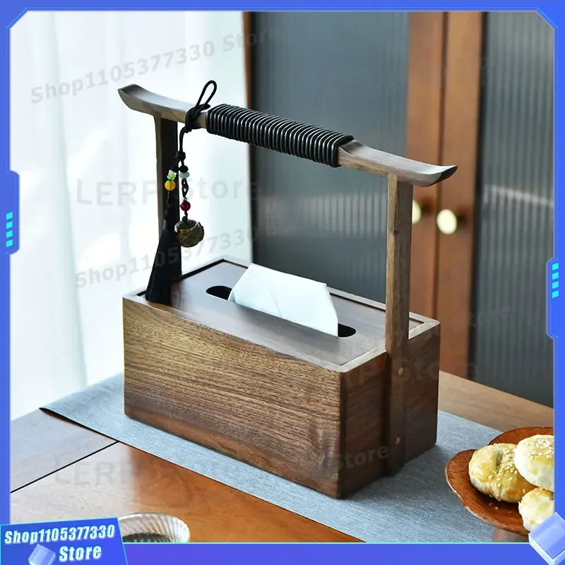 Creative Black Walnut Tissue Box Light Luxury Storage Paper Holder For Living Room Coffee Table Home Decor Ornament New