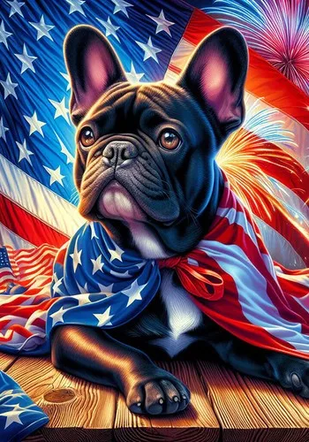 French Bulldog Black Patriotic I Flag UUI GGX