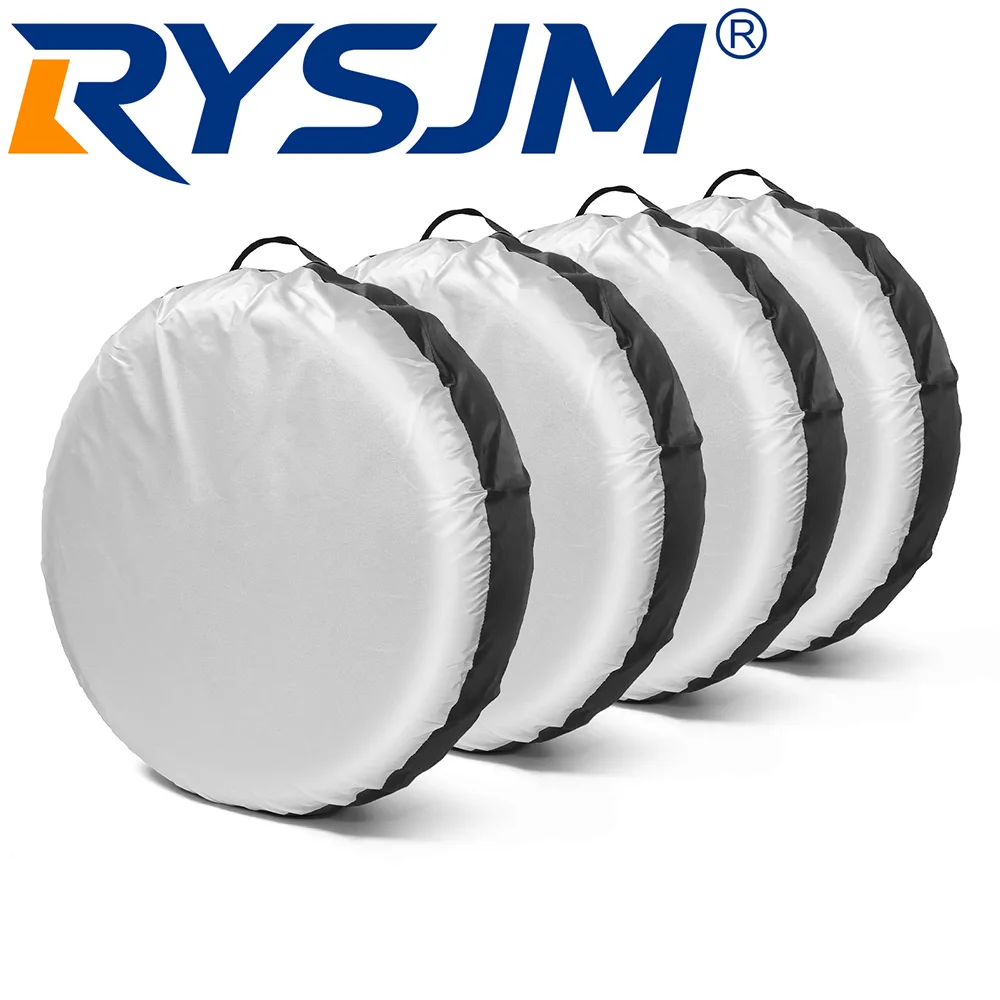 4PCS 13-23inch Car Wheel Tire Cover Case Spare Tire Wheel Bag Tyre Spare Storage Tote Polyester Cloth Wheel Protection Cover