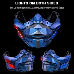 Máscara Cyberpunk Luz Nocturna Facial Táctica para Airsoft y Paintball