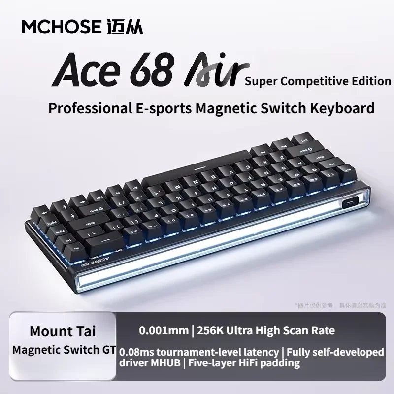 

MCHOSE Ace 68 Air Magnetic Switch Keyboard Wired HotSwap GASKET RGB 8K 0.08MS RT 0.001mm Custom FPS Gaming Mechanical Keyboard