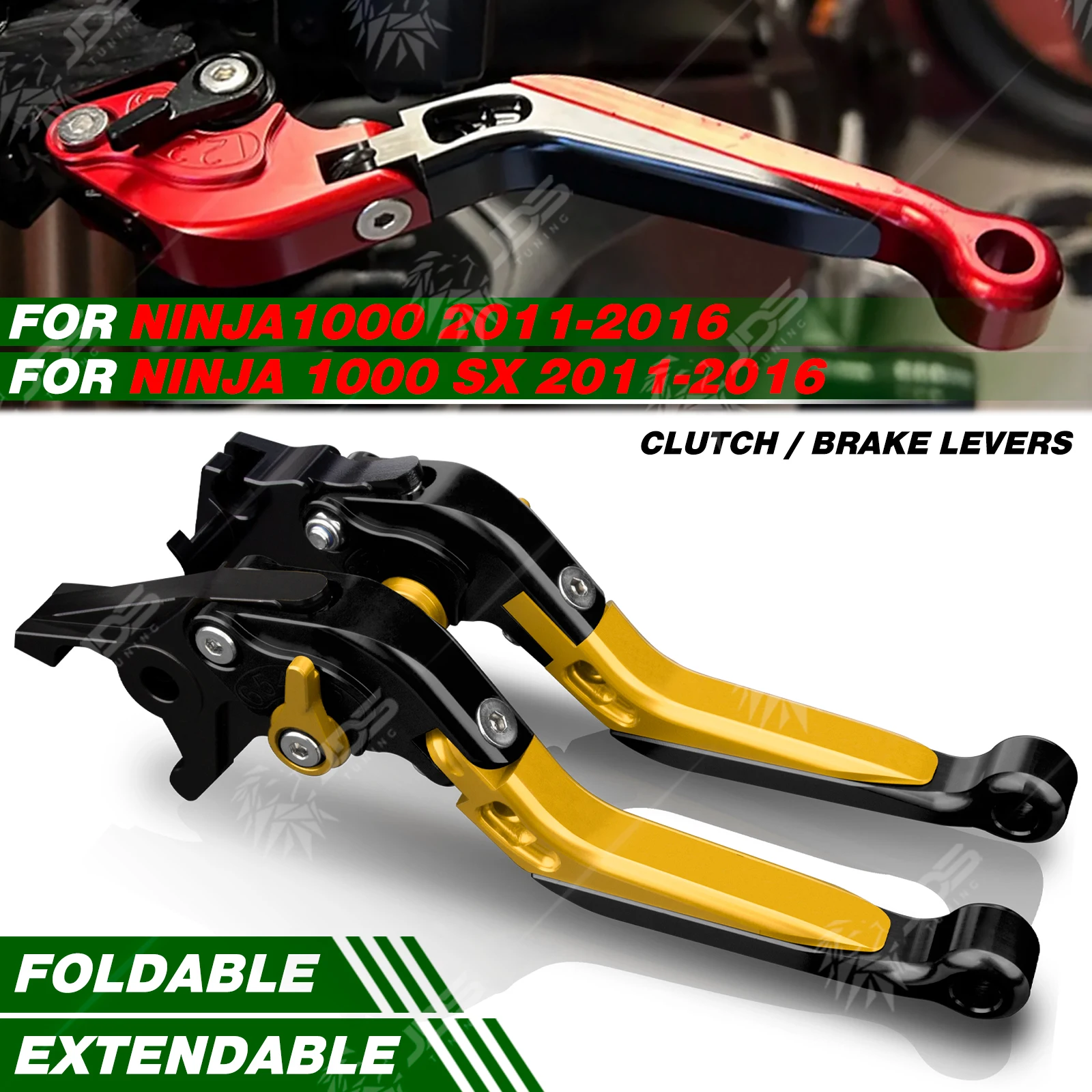 

JDSTUNING For Kawasaki NINJA1000/NINJA 1000 SX 2011-2016 Folding Clutch and Brake Lever Set Adjustable Levers Accessories Parts