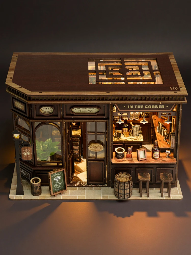 DIY Houten Poppenhuizen Miniatuur Assemblagemodel Kit 3D Puzzel Met Licht Meubilair Cottage Poppenhuis voor Vrienden Kerstcadeaus - afbeelding 2
