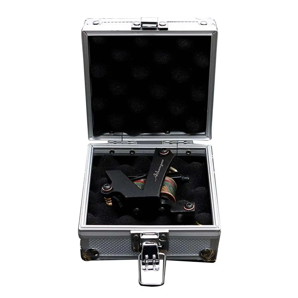 Aluminum Alloy Case Kit Storage Box with Sponge Insert for Tattoo Supplies Compact Moisture Dust Proof Container 110x110x60mm