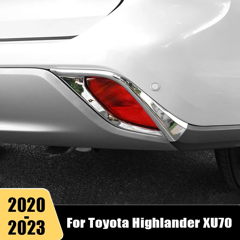 

For Toyota Highlander Kluger XU70 2020 2021 2022 2023 Car Rear Fog Lamp Cover Trim Light Foglight Eyebrow Strip Accessories