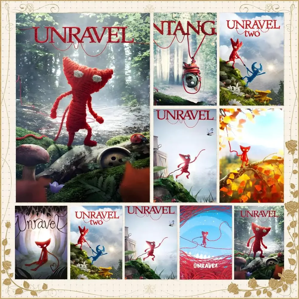 Game U-Unravel Puzzle Platformer Poster Wall Art Bedroom Living Room Dorm Bar Cafe Gym Studio Home Decor Gifts