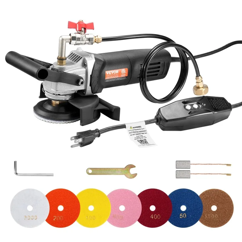 SucceBuy Wet Polisher 800W 4inch Concrete Grinder Wet Grinder Machine for Marble Granite Stone Rock Tile Equipped W/ GFCI Switch
