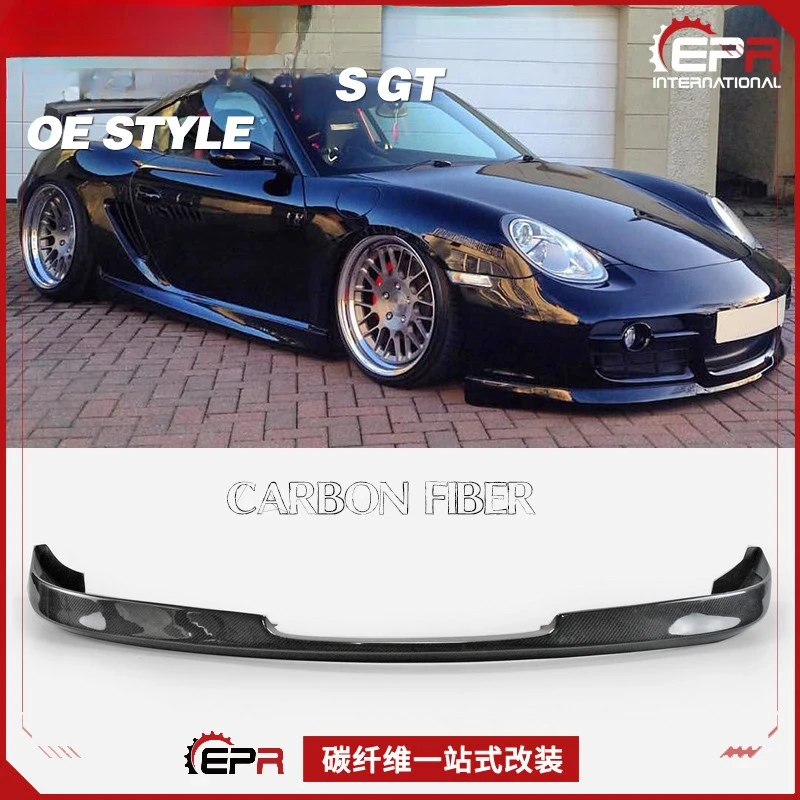 

Для Porsche Cayman S 987.1 (2004-2008) передняя губа из углеродного волокна, объемный и разделитель подбородка