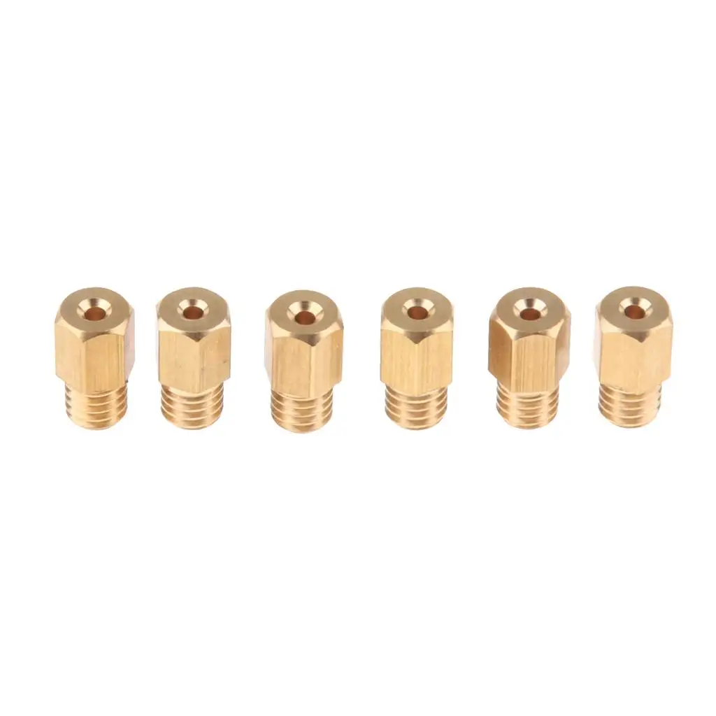 6 Pieces Motorcycle Carburetor Main Hex Head - Size 220 230 240 250 260 270 Brass