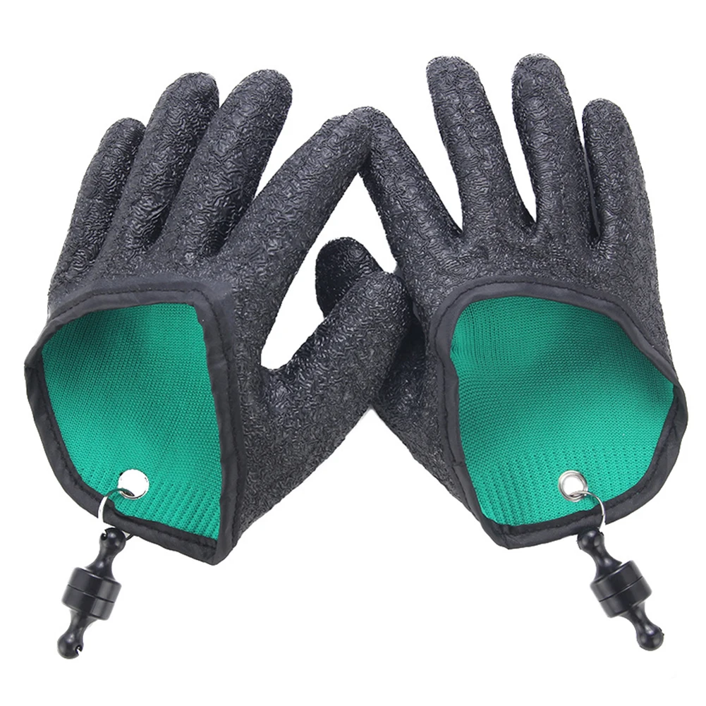 Fishing Glove, Fisherman Professional Catch Fish Gloves Cut & Puncture Resistant Latex Fisherman Gloves, With Magnetic Hooks